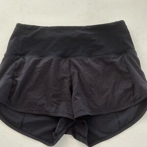 Lululemon speed up shorts high waisted 4 black 2.5”